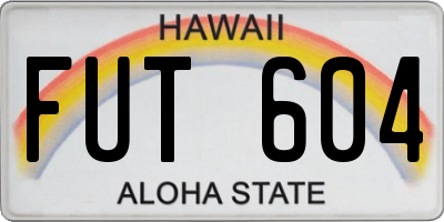 HI license plate FUT604