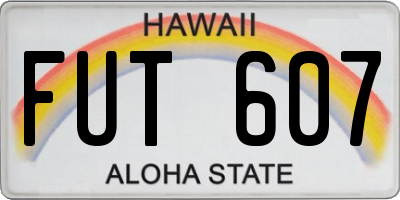 HI license plate FUT607