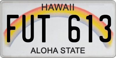 HI license plate FUT613