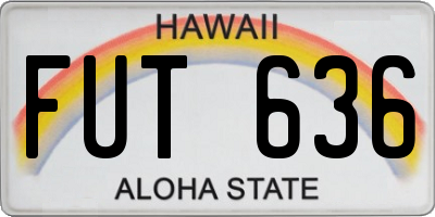 HI license plate FUT636