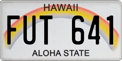 HI license plate FUT641