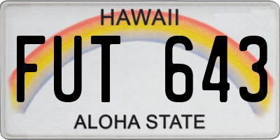 HI license plate FUT643
