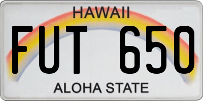 HI license plate FUT650
