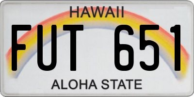 HI license plate FUT651