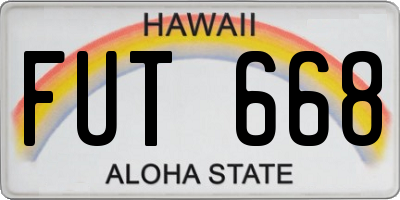 HI license plate FUT668