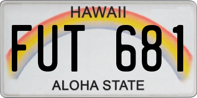 HI license plate FUT681