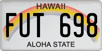 HI license plate FUT698