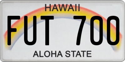 HI license plate FUT700