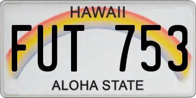 HI license plate FUT753