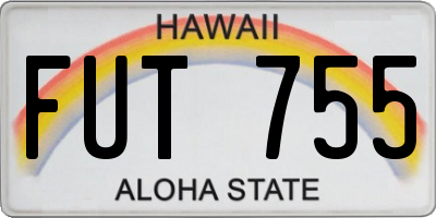HI license plate FUT755
