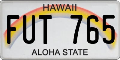 HI license plate FUT765