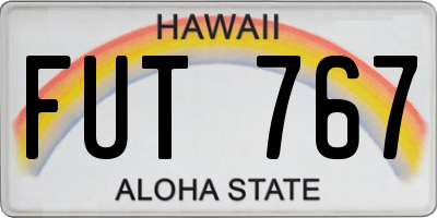 HI license plate FUT767