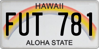 HI license plate FUT781