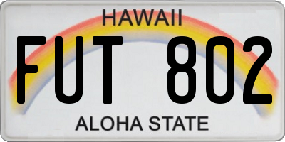 HI license plate FUT802