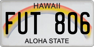 HI license plate FUT806