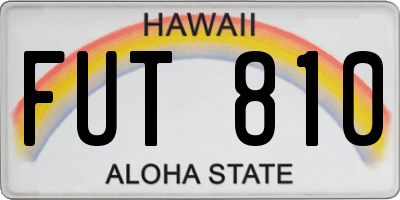 HI license plate FUT810
