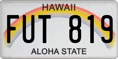 HI license plate FUT819