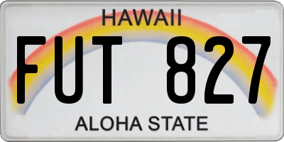 HI license plate FUT827
