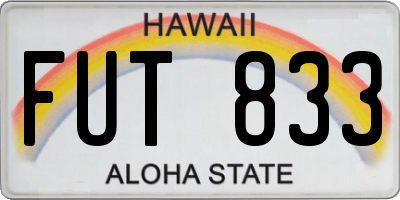 HI license plate FUT833