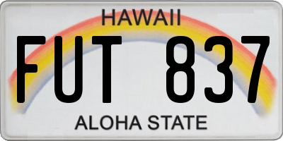HI license plate FUT837