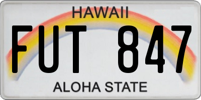 HI license plate FUT847