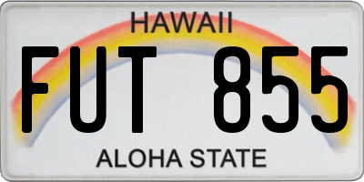 HI license plate FUT855