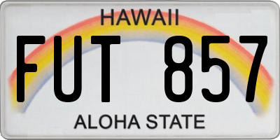 HI license plate FUT857