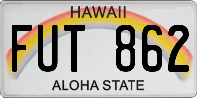 HI license plate FUT862