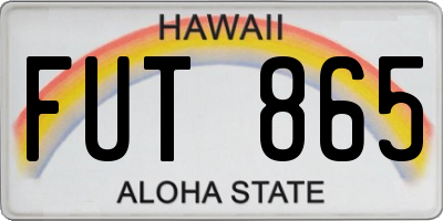 HI license plate FUT865