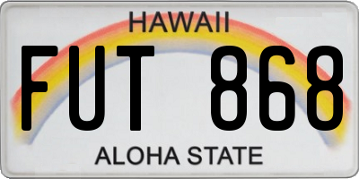 HI license plate FUT868