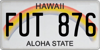 HI license plate FUT876