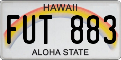 HI license plate FUT883