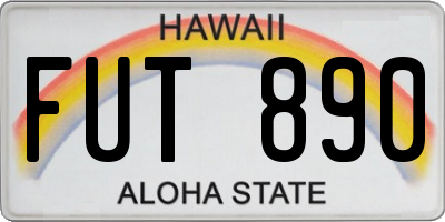 HI license plate FUT890