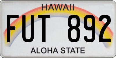 HI license plate FUT892
