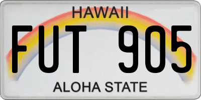 HI license plate FUT905