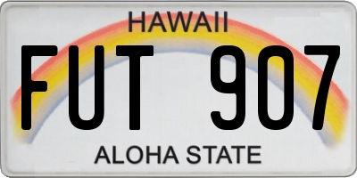 HI license plate FUT907