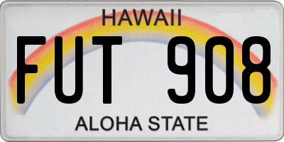 HI license plate FUT908