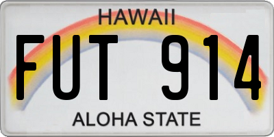 HI license plate FUT914