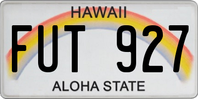 HI license plate FUT927