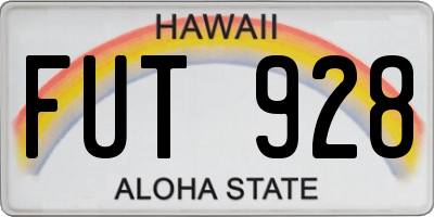 HI license plate FUT928