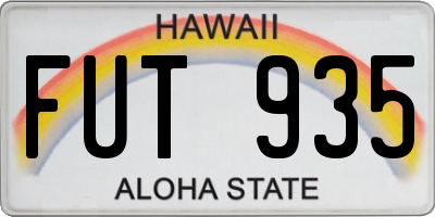 HI license plate FUT935