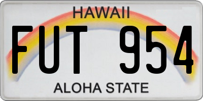 HI license plate FUT954