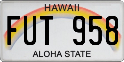 HI license plate FUT958