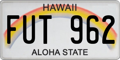 HI license plate FUT962