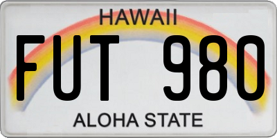 HI license plate FUT980