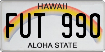 HI license plate FUT990