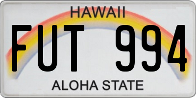 HI license plate FUT994