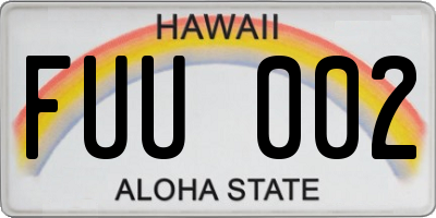 HI license plate FUU002