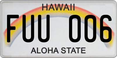 HI license plate FUU006