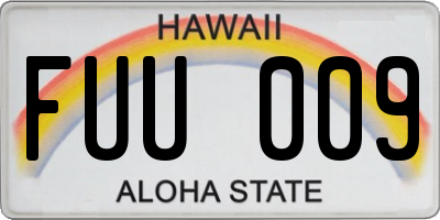 HI license plate FUU009
